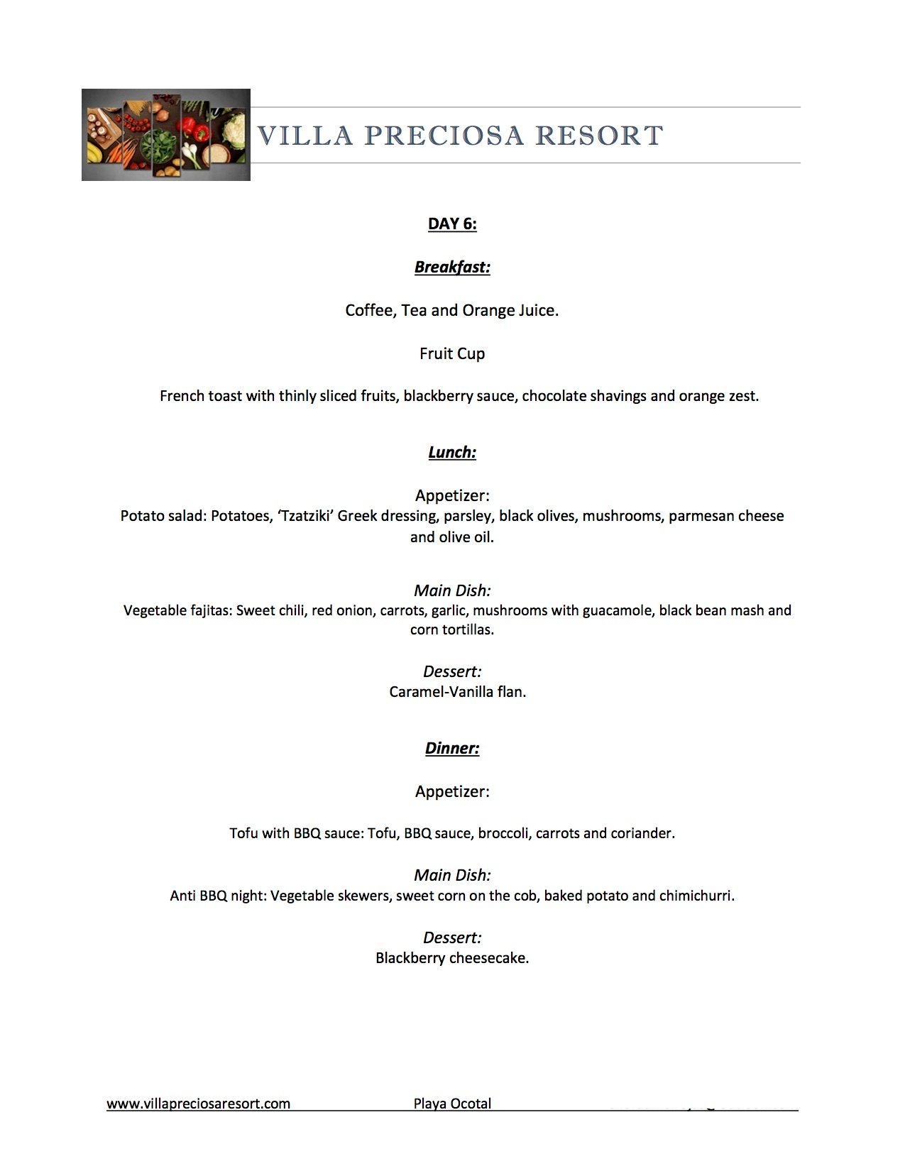 Vegetarian entree