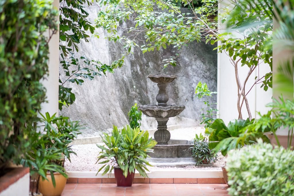 Resort entrance garden